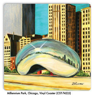 Millennium Park, Chicago, Vinyl Coaster (CST-7422J) - Printed Canvas