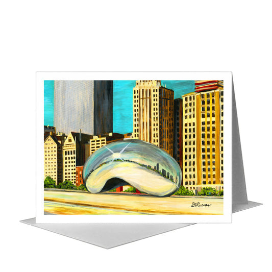 Millennium Park, Chicago, Greeting Card (#7422K) A2 Card Front, www.printedcanvas.com