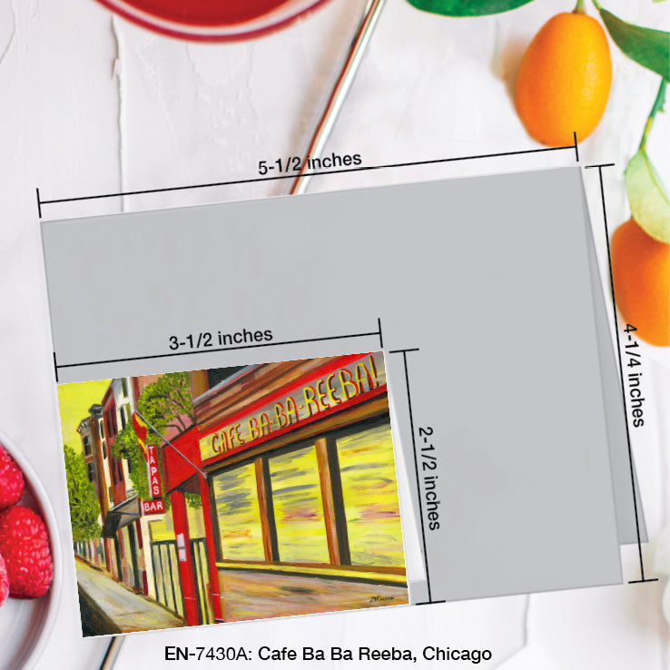 Cafe Ba Ba Reeba, Chicago, Greeting Card (7430A), Enclosure Card, www.printedcanvas.com