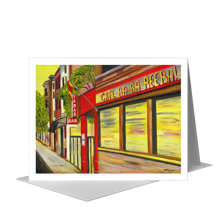 Cafe Ba Ba Reeba, Chicago, Greeting Card (#7430A) A2 Card Front, www.printedcanvas.com