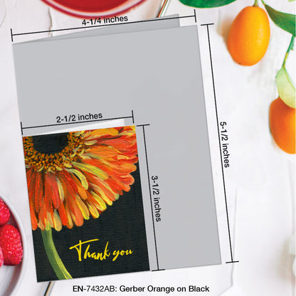 Gerber Orange on Black, Greeting Card (#7432AB)