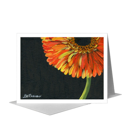 Gerber Orange on Black, Greeting Card (#7432A) A2 Card Front, www.printedcanvas.com