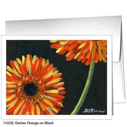 Gerber Orange On Black, Greeting Card (7432B), A2, printedcanvas.com