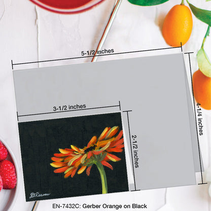 Gerber Orange on Black, Greeting Card (7432C), Enclosure Card, www.printedcanvas.com