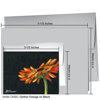 Gerber Orange On Black, Greeting Card (7432C), Enclosure, printedcanvas.com