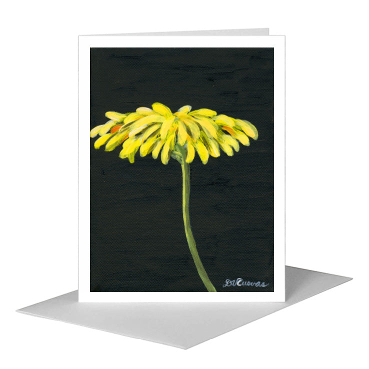 Gerber Yellow on Black, Greeting Card (#7435A) A2 Card Front, www.printedcanvas.com