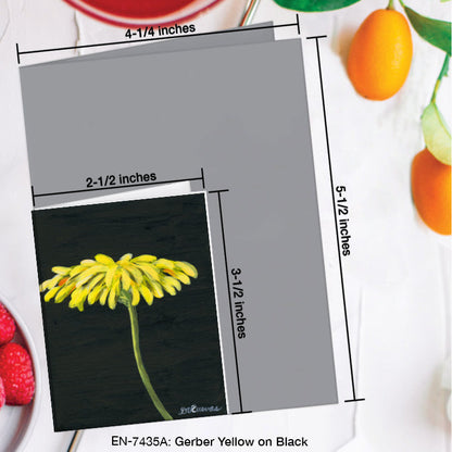 Gerber Yellow on Black, Greeting Card (7435A), Enclosure Card, www.printedcanvas.com