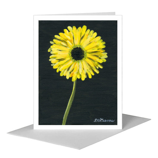 Gerber Yellow on Black, Greeting Card (#7435B) A2 Card Front, www.printedcanvas.com