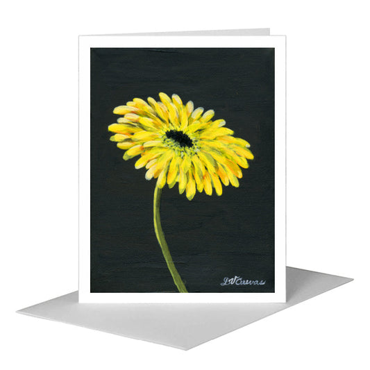 Gerber Yellow on Black, Greeting Card (#7435C) A2 Card Front, www.printedcanvas.com