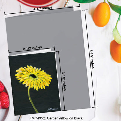 Gerber Yellow on Black, Greeting Card (7435C), Enclosure Card, www.printedcanvas.com