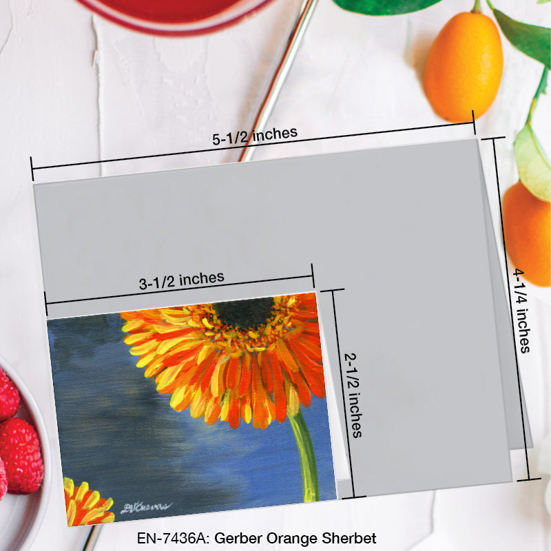 Gerber Orange Sherbet, Greeting Card (7436A), Enclosure Card, www.printedcanvas.com