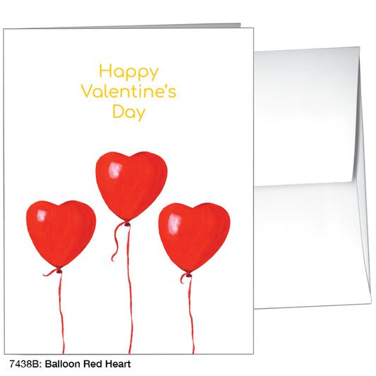 Balloon Red Heart, Greeting Card (#7438B), A2 Card Front, www.printedcanvas.com