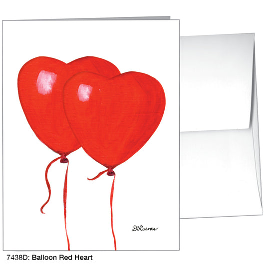 Balloon Red Heart, Greeting Card (#7438D), A2 Card Front, www.printedcanvas.com