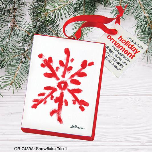 Snowflake Trio 1, Ornament (OR-7439A), Ornament Front, www.printedcanvas.com