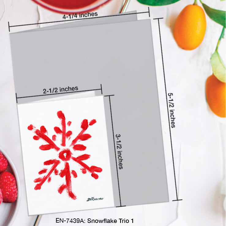 Snowflake trio, Greeting Card (7439A), Enclosure Card, www.printedcanvas.com