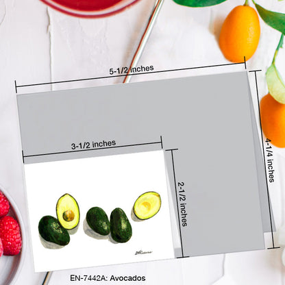 Avocados, Greeting Card (7442A), Enclosure Card, www.printedcanvas.com