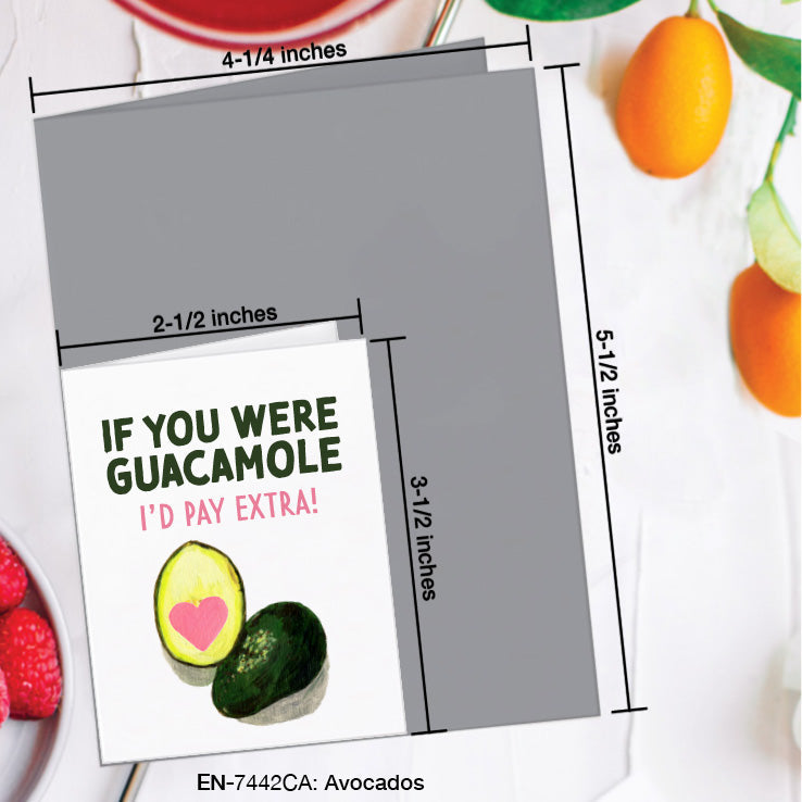 Avocados, Greeting Card (7442CA), Enclosure, www.printedcanvas.com