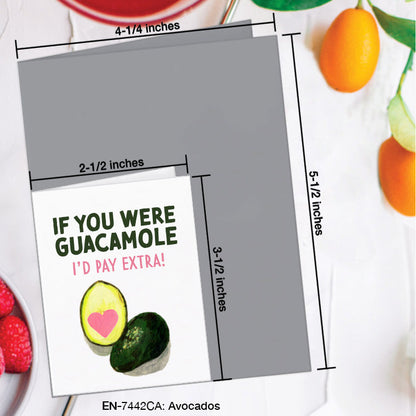 Avocados, Greeting Card (7442CA), Enclosure, www.printedcanvas.com