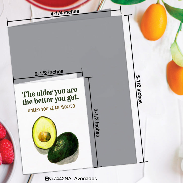 Avocados, Greeting Card (7442NA), Enclosure, www.printedcanvas.com