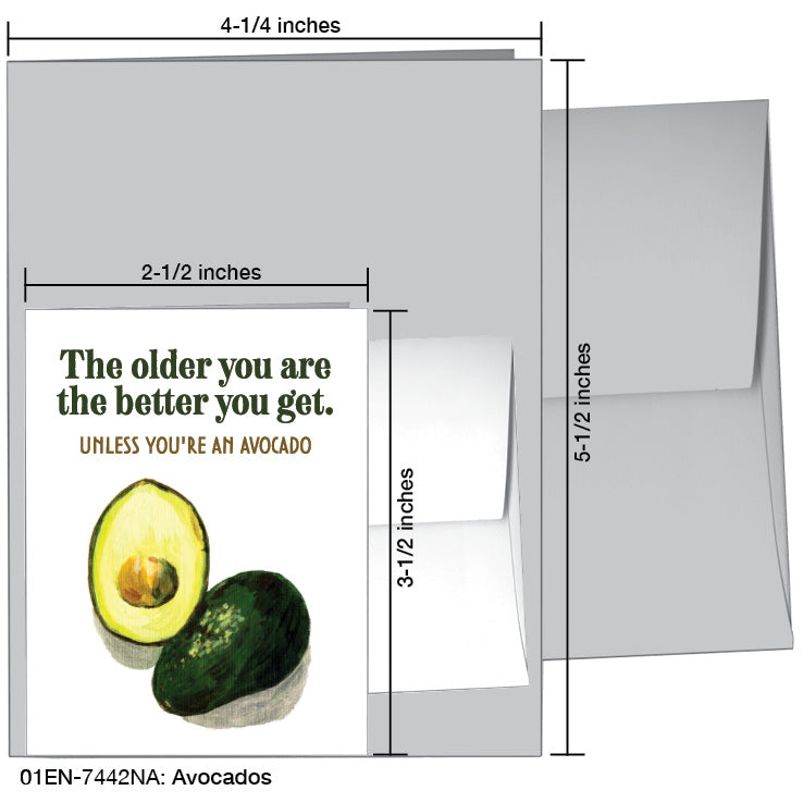 Avocados, Greeting Card (7442NA), Enclosure Card, www.printedcanvas.com