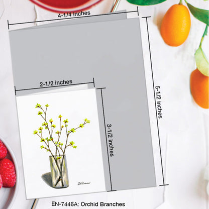 Orchid Branches, Greeting Card (7446A), Enclosure Card, www.printedcanvas.com