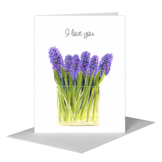 Bunch of Hyacinths, Greeting Card (#7449C) A2 Card Front, www.printedcanvas.com