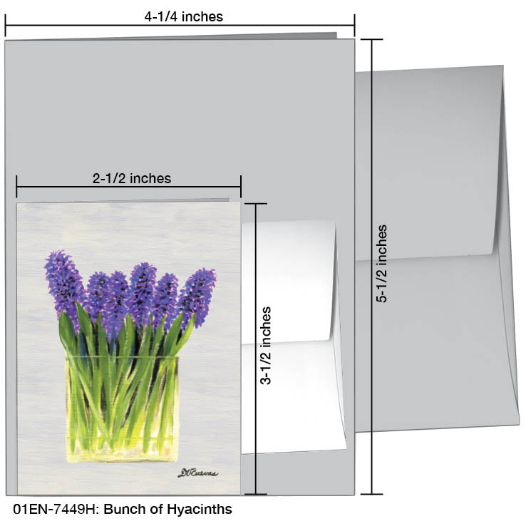 Bunch of Hyacinths, Greeting Card (#7449H), Enclosure Card, www.printedcanvas.com