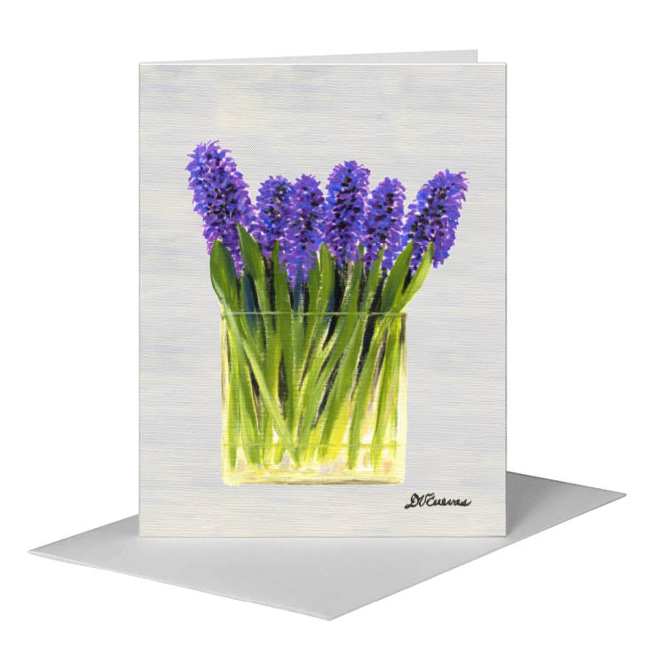 Bunch of Hyacinths, Greeting Card (#7449H) A2 Card Front, www.printedcanvas.com