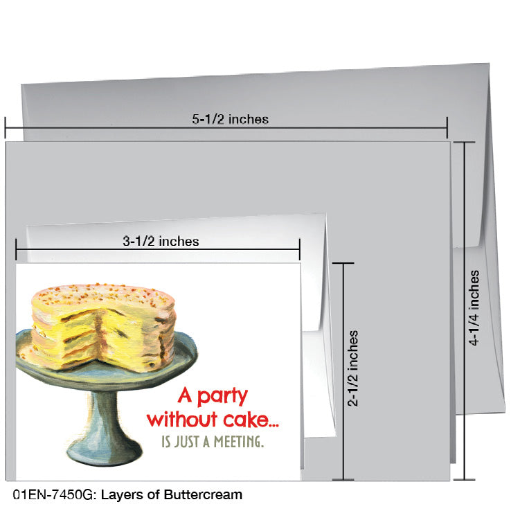 Layers of Buttercream, Greeting Card (7450G), Enclosure, www.printedcanvas.com