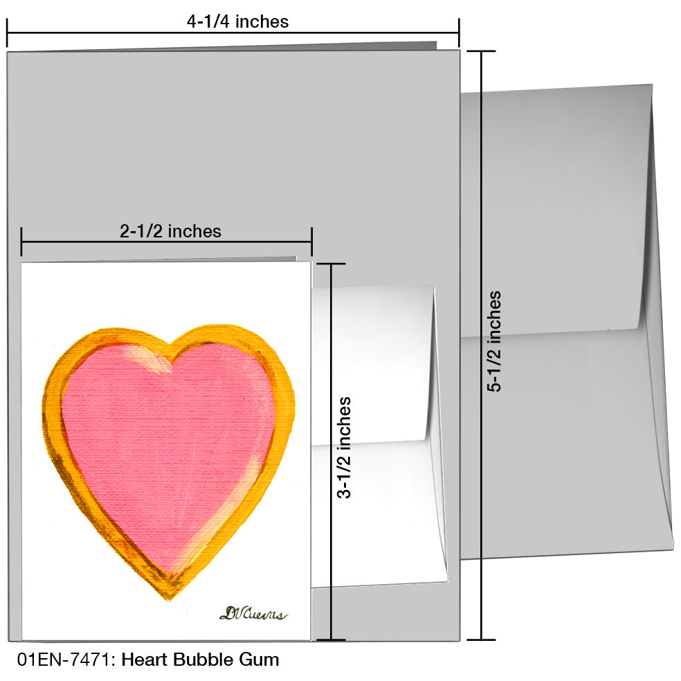 Heart Bubble Gum, Greeting Card (7471), Enclosure, printedcanvas.com