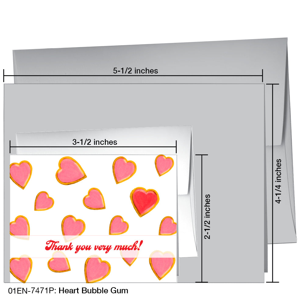 Heart Bubble Gum, Greeting Card (7471P)