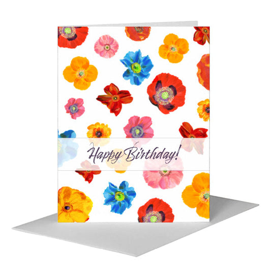 Poppies Plural, Greeting Card (#7477AA) A2 Card Front, www.printedcanvas.com