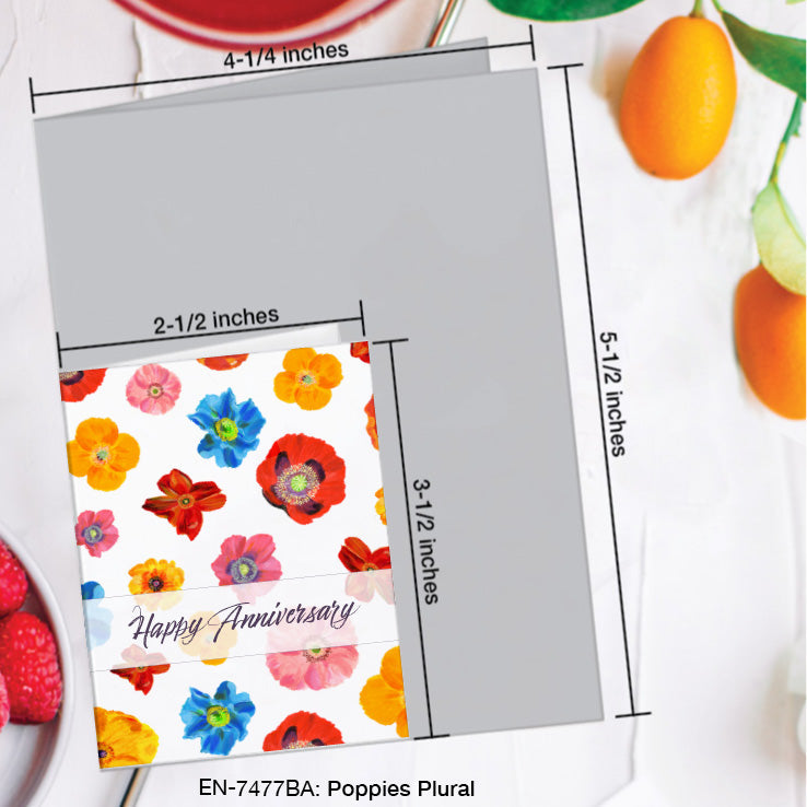 Poppies Plural, Greeting Card (7477BA), Enclosure, www.printedcanvas.com