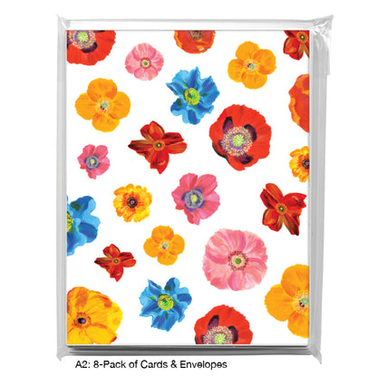 Poppies Plural, Greeting Card (#7477E), A2 Card 8-Pack, www.printedcanvas.com