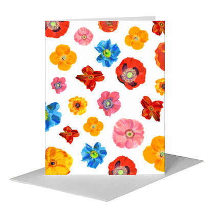 Poppies Plural, Greeting Card (#7477E) A2 Card Front, www.printedcanvas.com