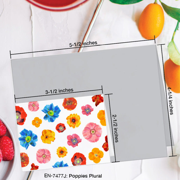 Poppies Plural, Greeting Card (#7477J), Enclosure Card, www.printedcanvas.com