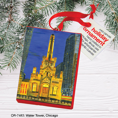 Water Tower, Chicago, Ornament (OR-7483), Front, printedcanvas.com