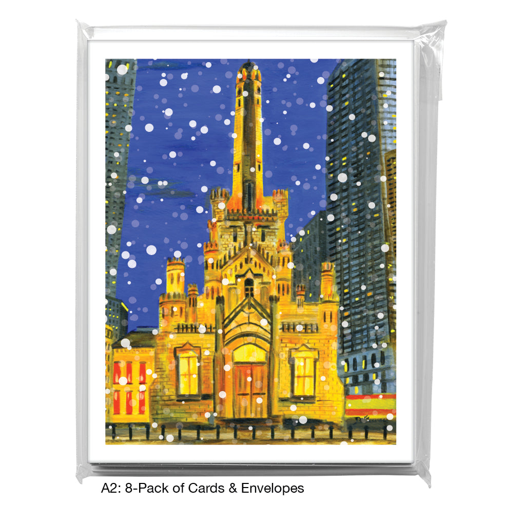 Water Tower, Chicago, Greeting Card (7483B), A2 8-Pack, printedcanvas.com
