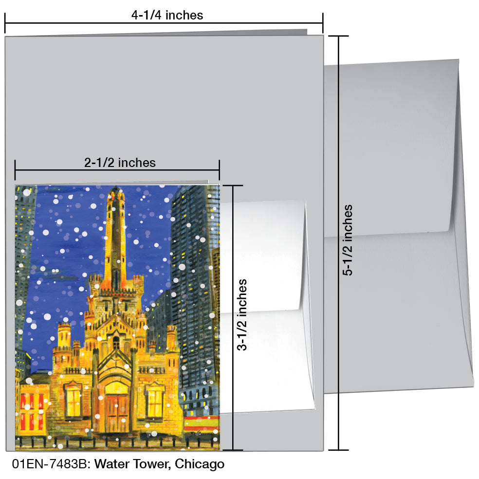 Water Tower, Chicago, Greeting Card (7483B), Enclosure, printedcanvas.com