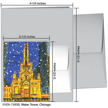 Water Tower, Chicago, Greeting Card (7483B), Enclosure, printedcanvas.com