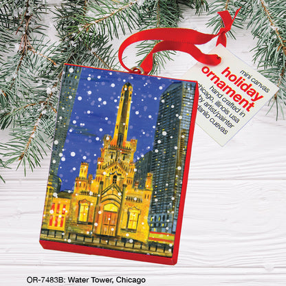 Water Tower, Chicago, Ornament (OR-7483B), Front, printedcanvas.com