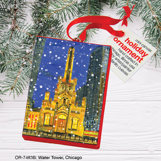 Water Tower, Chicago, Ornament (OR-7483B), Front, printedcanvas.com