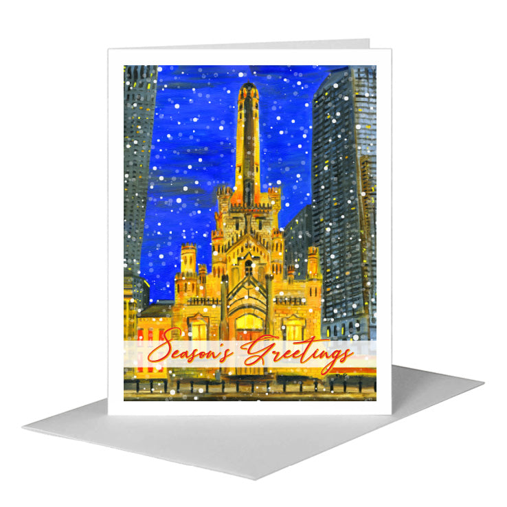 Water Tower, Chicago, Greeting Card (#7483E), A2 Card Front, www.printedcanvas.com