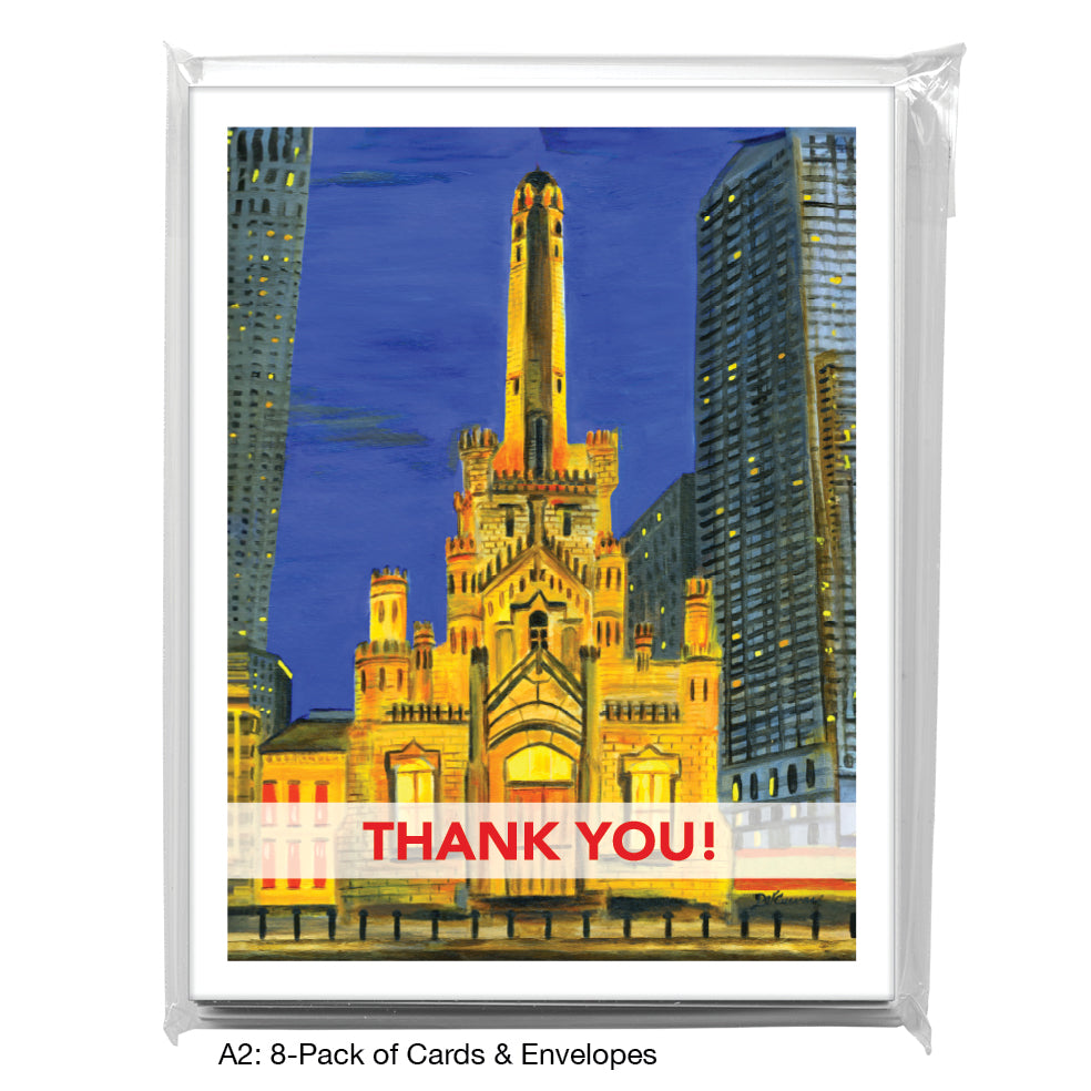 Water Tower, Chicago, Greeting Card (7483F)