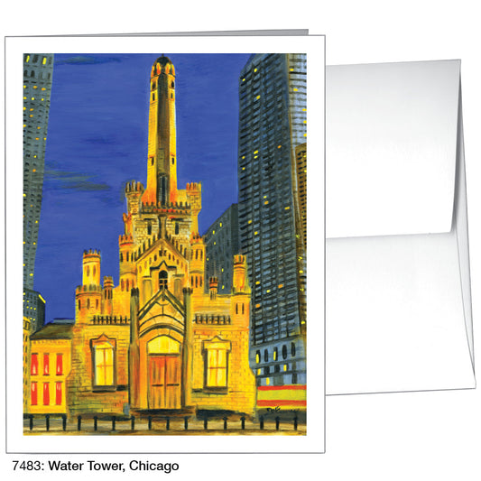 Water Tower, Chicago, Greeting Card (7483A), A2 Card Front, www.printedcanvas.com