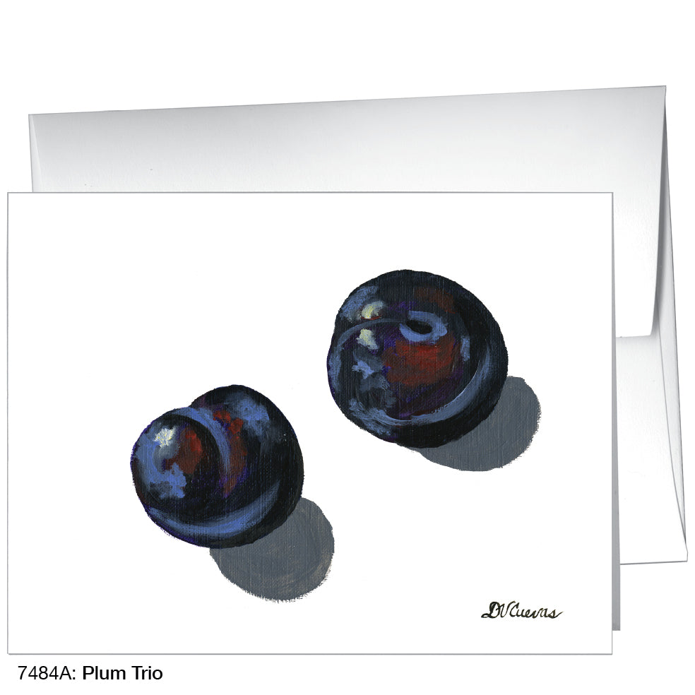 Plum Trio 1, Greeting Card (7484A), A2, printedcanvas.com