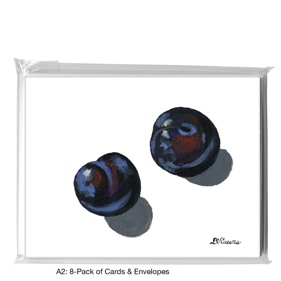 Plum Trio 1, Greeting Card (7484A), A2 8-Pack, printedcanvas.com