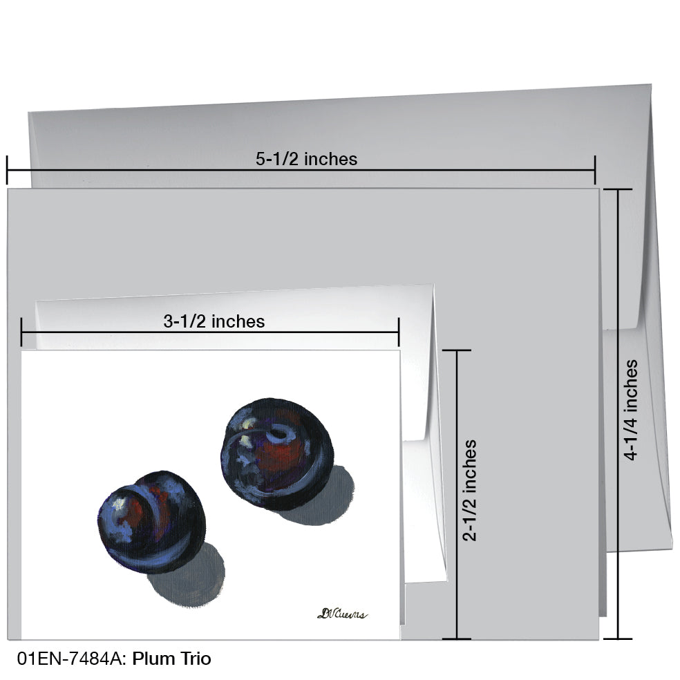 Plum Trio 1, Greeting Card (7484A), Enclosure, printedcanvas.com