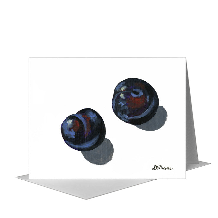 Plum Trio 1, Greeting Card (#7484A), A2 Card Front, www.printedcanvas.com