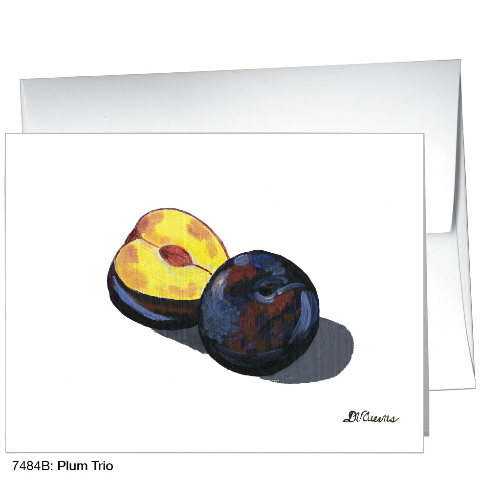 Plum Trio 1, Greeting Card (7484B), A2, printedcanvas.com